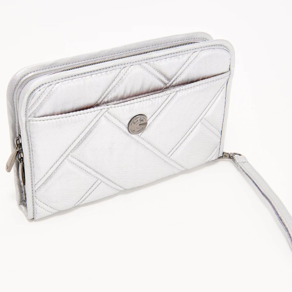 Brand New Lug Zeppelin RFID Wristlet Wallet in Metallic Silver